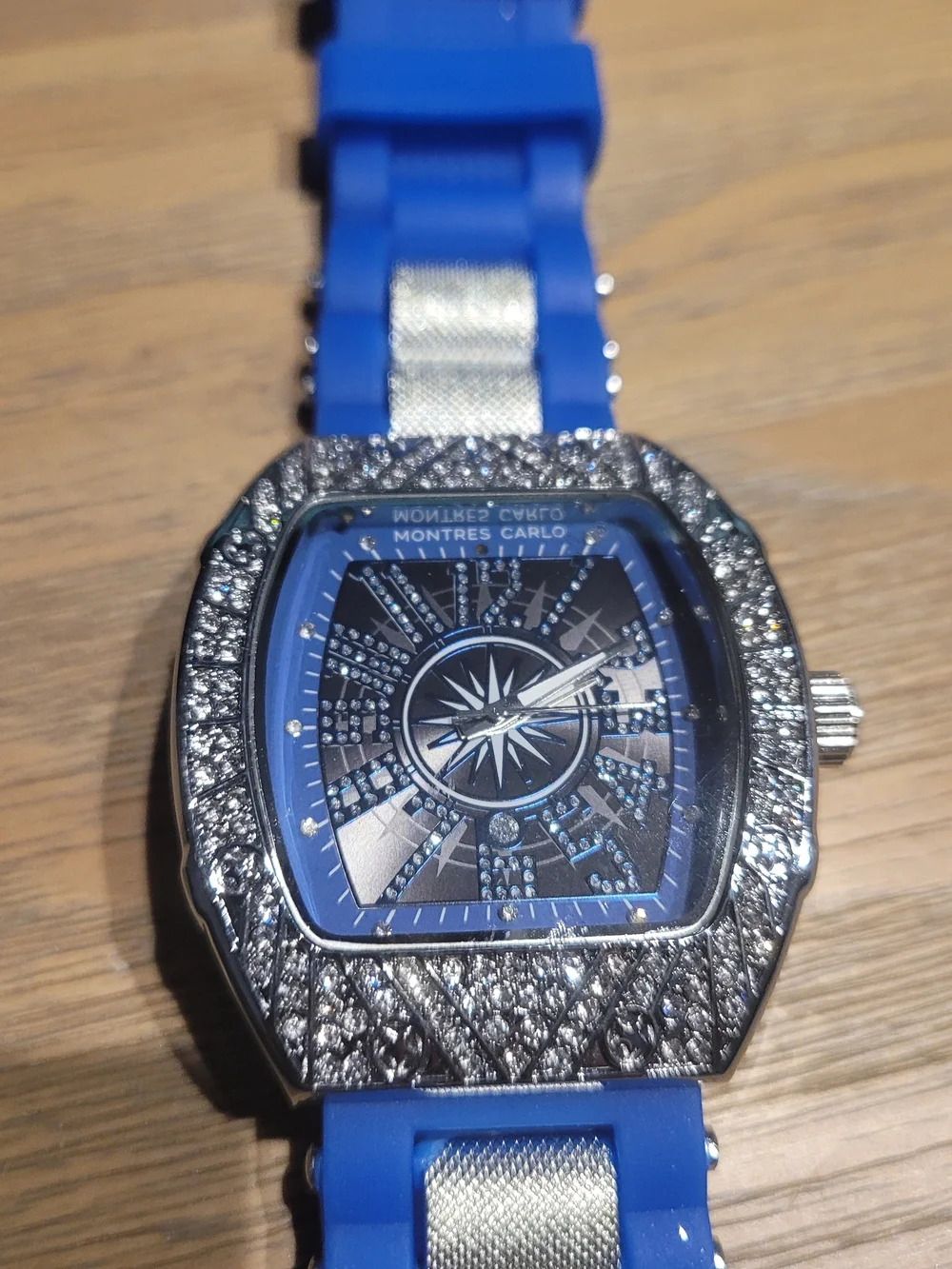 Blue Diamond-Accent Men's Watch